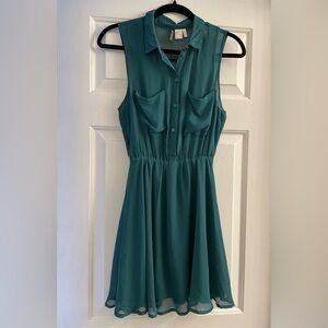 H&M Teal Sleeveless Mini Dress